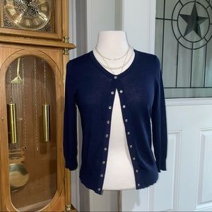 WHBM Size M Blue Cardigan